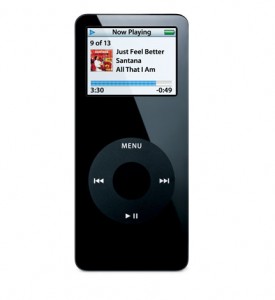 iPod nano Black font
